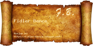 Fidler Bence névjegykártya