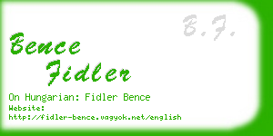 bence fidler business card